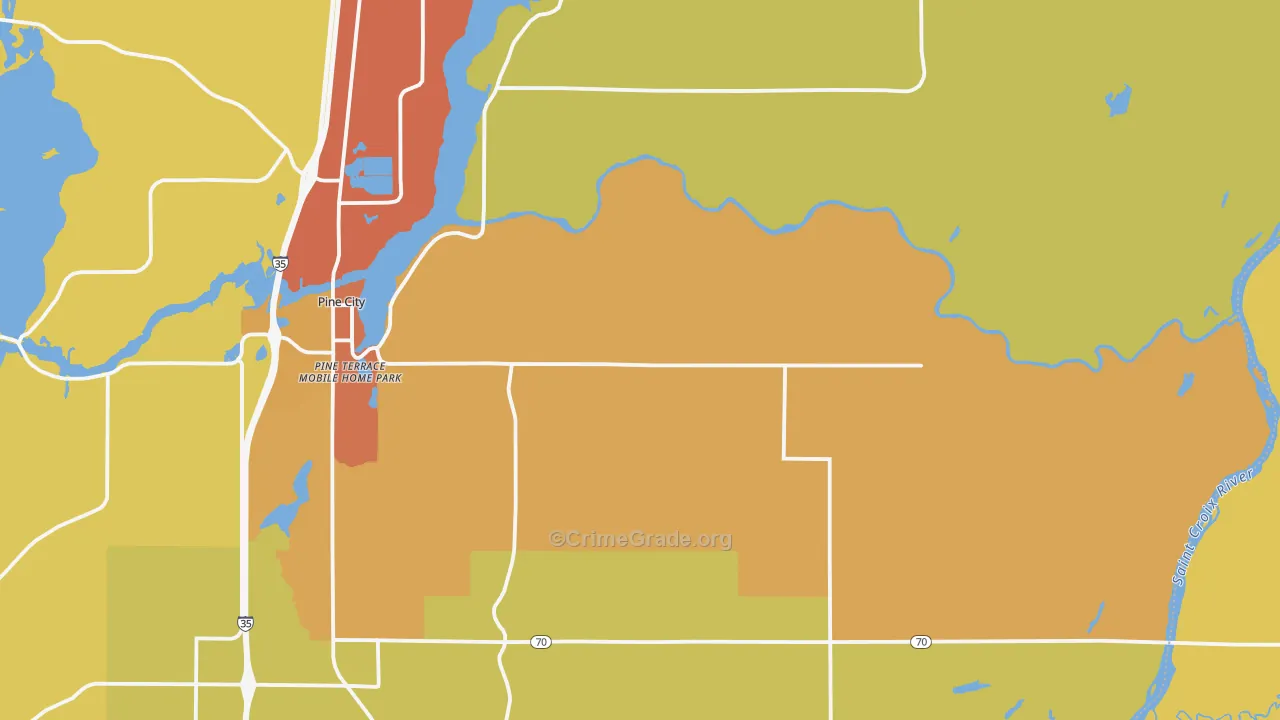 Rock Creek, MN Map of Assault Rates