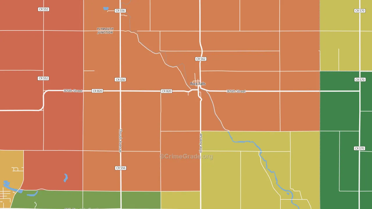 Rock Falls, IA Map of Assault Rates