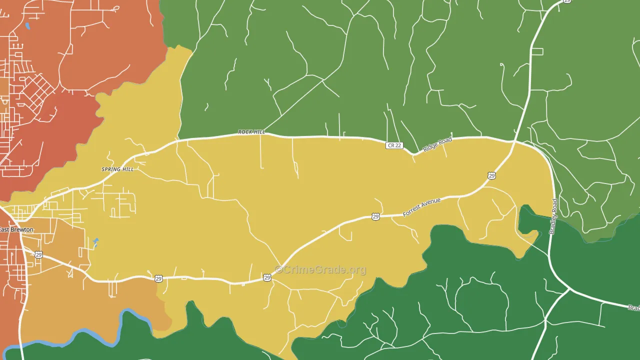 Rock Hill, AL Map of Assault Rates