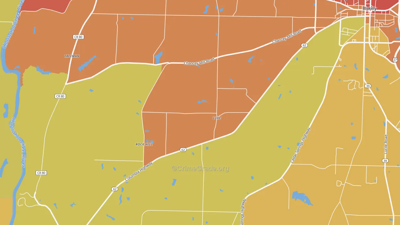 Rock Hill, GA Map of Assault Rates