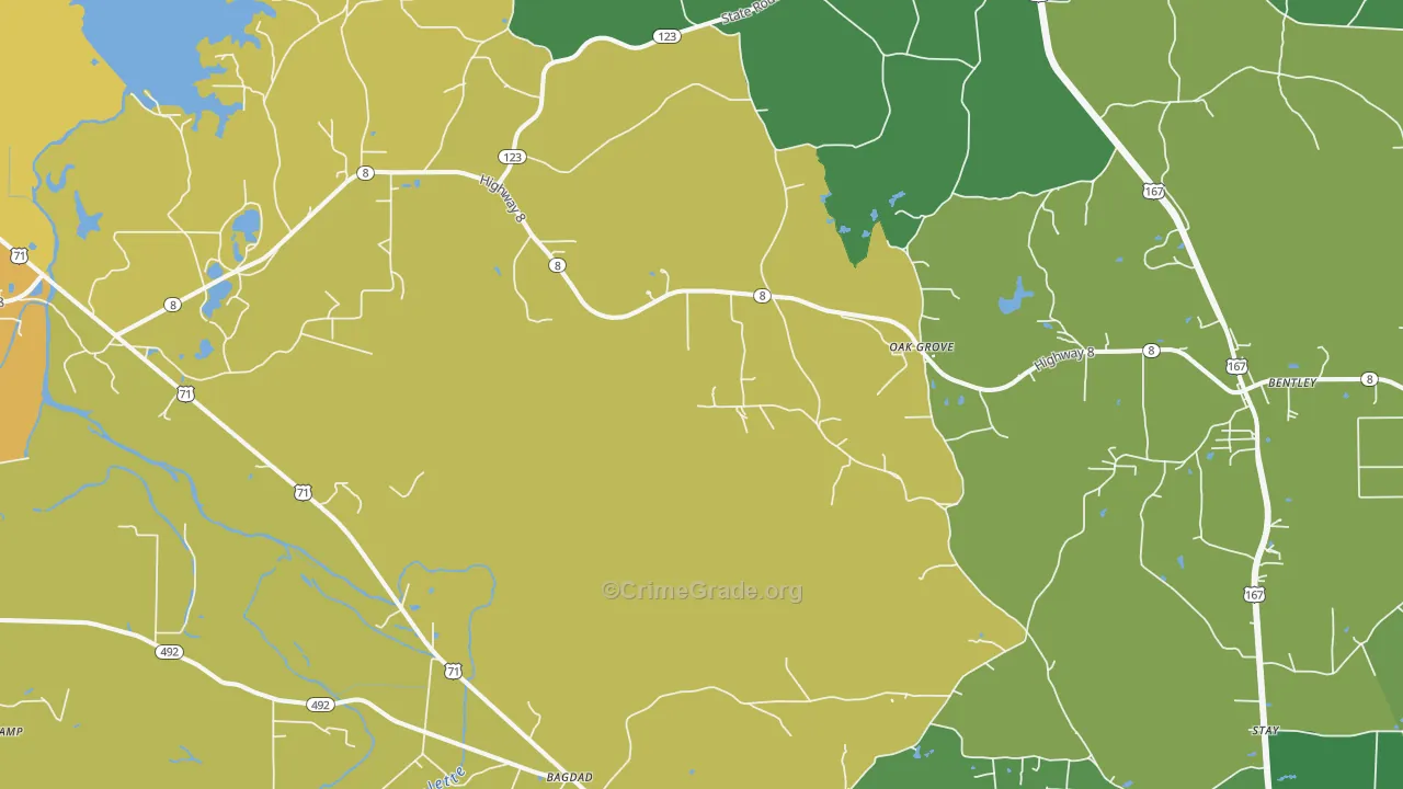 Rock Hill, LA Map of Assault Rates
