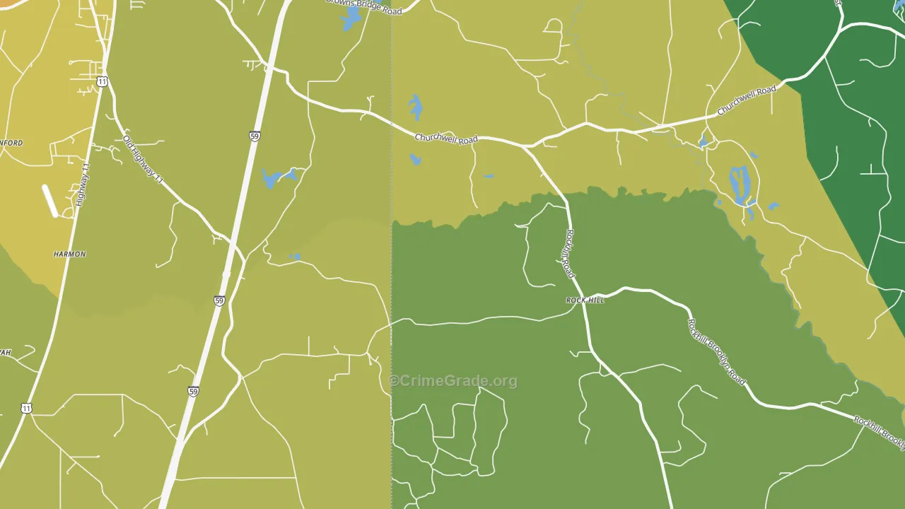Rock Hill, MS Map of Assault Rates