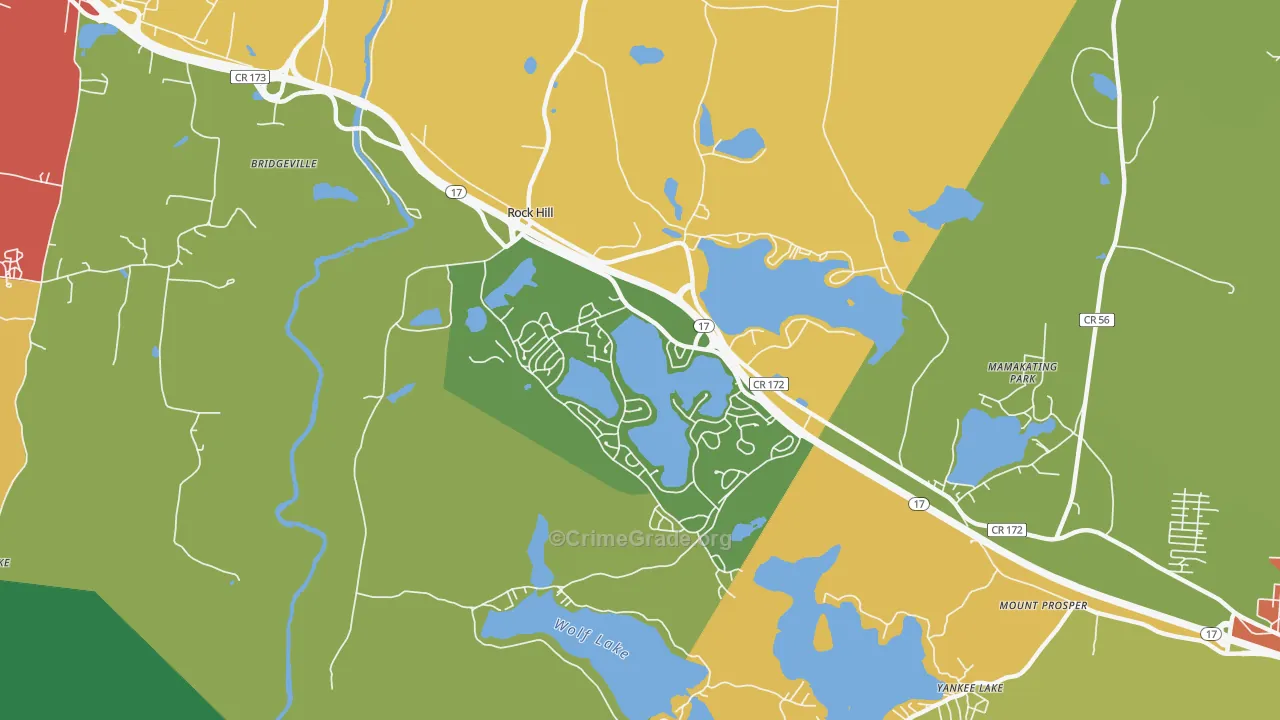 Rock Hill, NY Map of Assault Rates