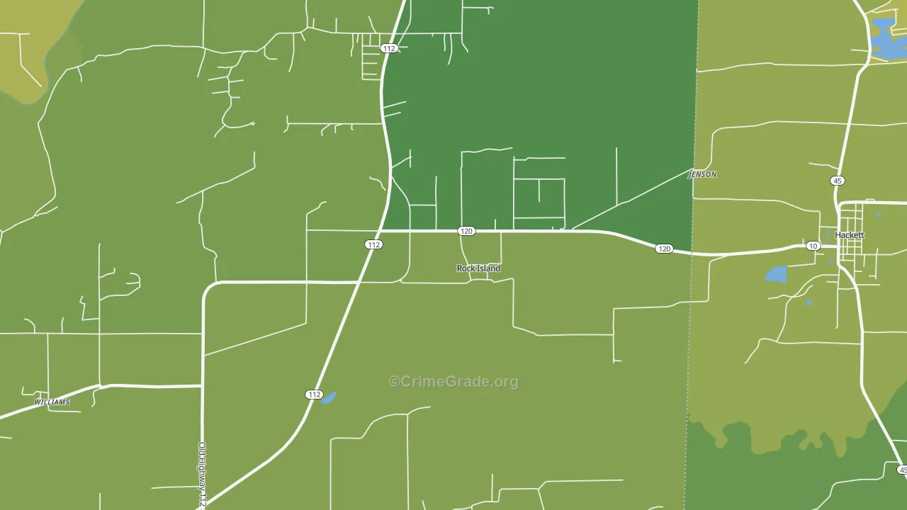 Rock Island, OK Map of Assault Rates