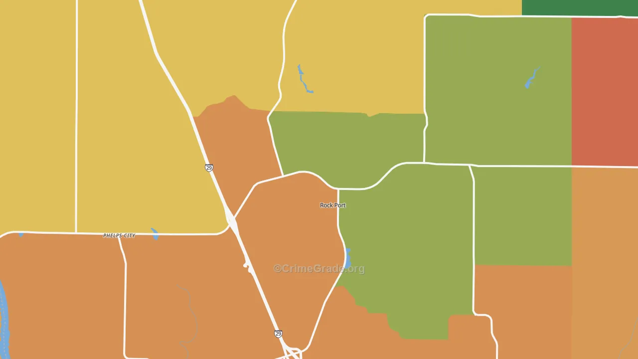Rock Port, MO Map of Assault Rates