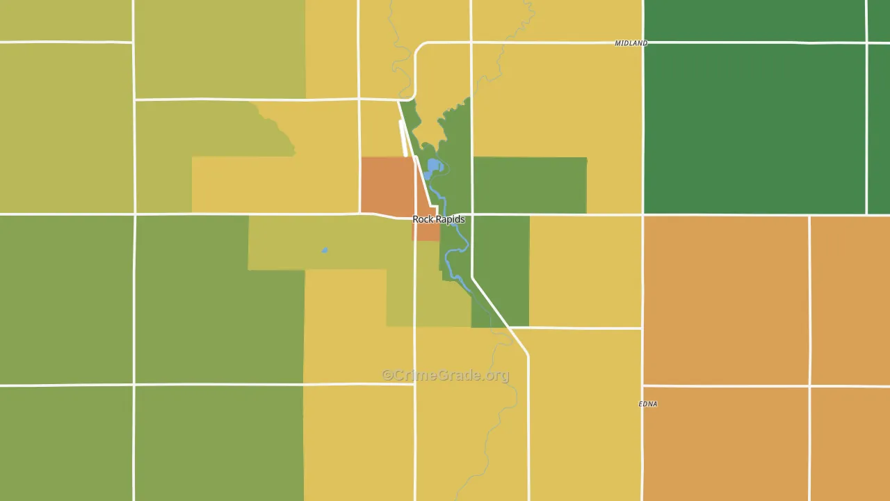 Rock Rapids, IA Map of Assault Rates