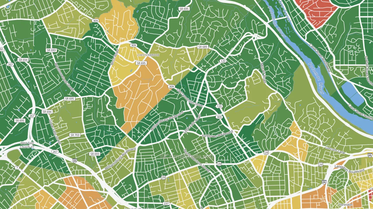 Rock Spring, Arlington, VA Map of Assault Rates