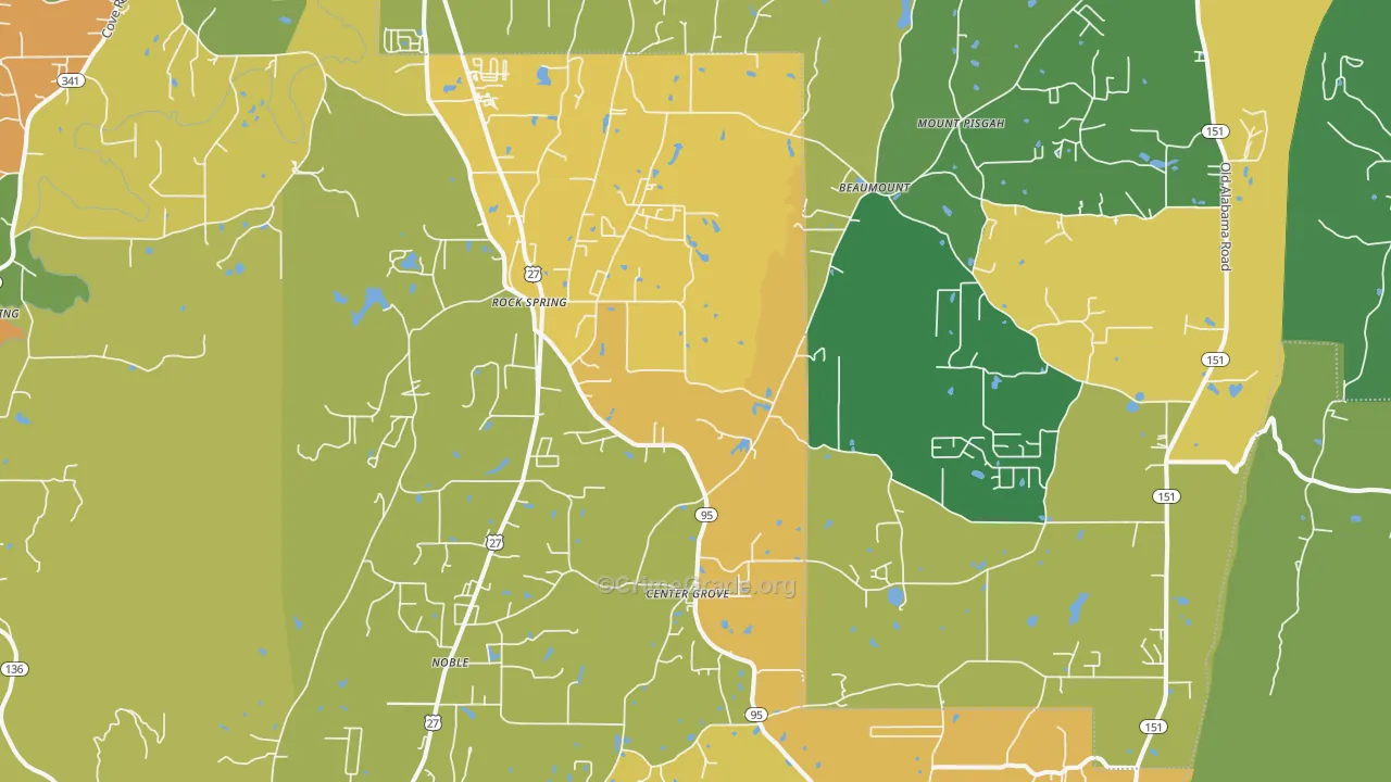 Rock Spring, GA Map of Assault Rates