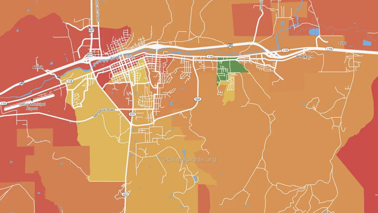 Rock Springs, NM Map of Assault Rates