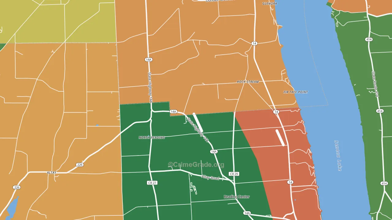 Rock Stream, NY Map of Assault Rates