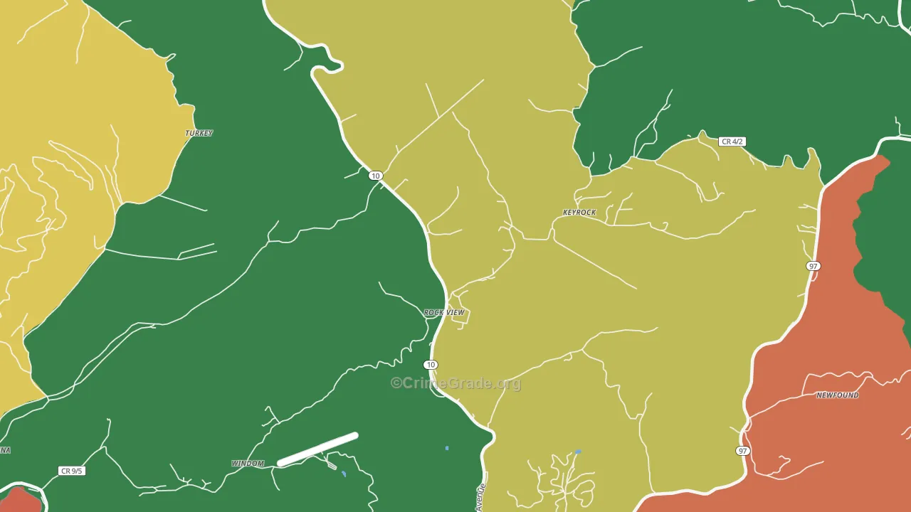 Rock View, WV Map of Assault Rates