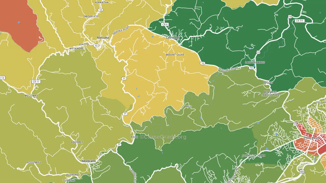Rock, WV Map of Assault Rates