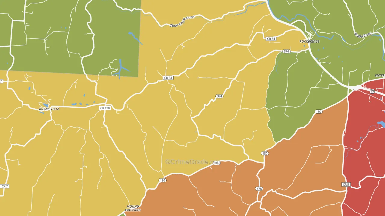 Rockbridge, OH Map of Assault Rates
