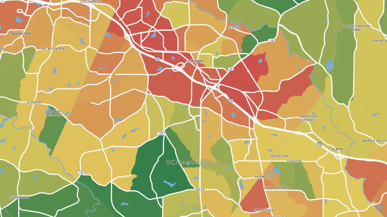 Rockdale County, GA Map of Assault Rates