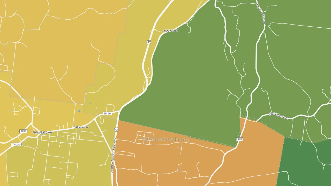 Rockdale, TN Map of Assault Rates