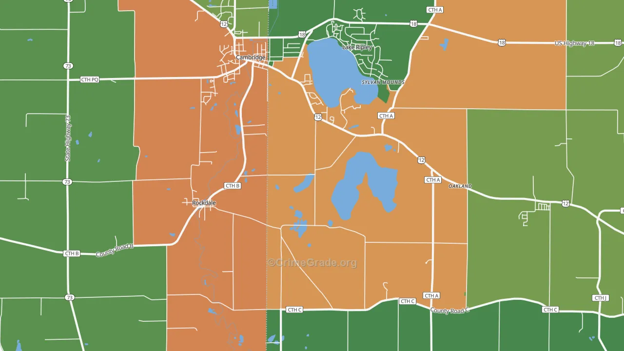 Rockdale, WI Map of Assault Rates
