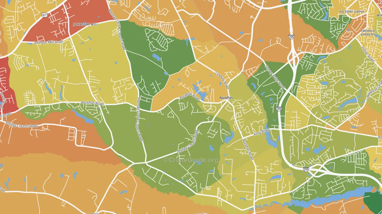 Rockfish, Raeford, NC Map of Assault Rates