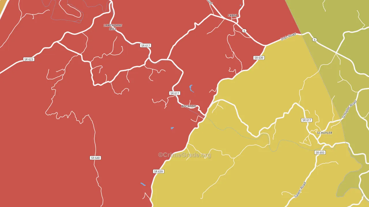 Rockfish, VA Map of Assault Rates
