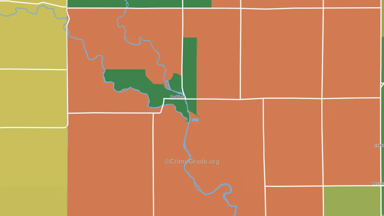 Rockford, IA Map of Assault Rates