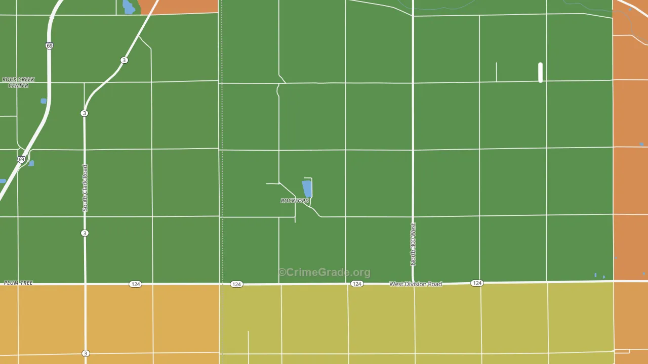 Rockford, IN Map of Assault Rates