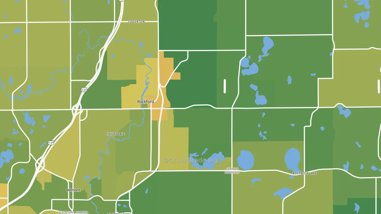 Rockford, MI Map of Assault Rates