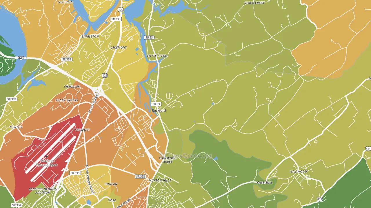 Rockford, TN Map of Assault Rates