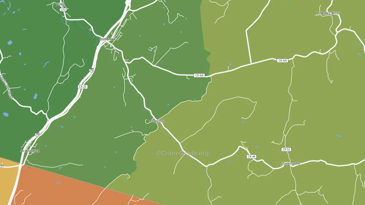 Rockford, WV Map of Assault Rates