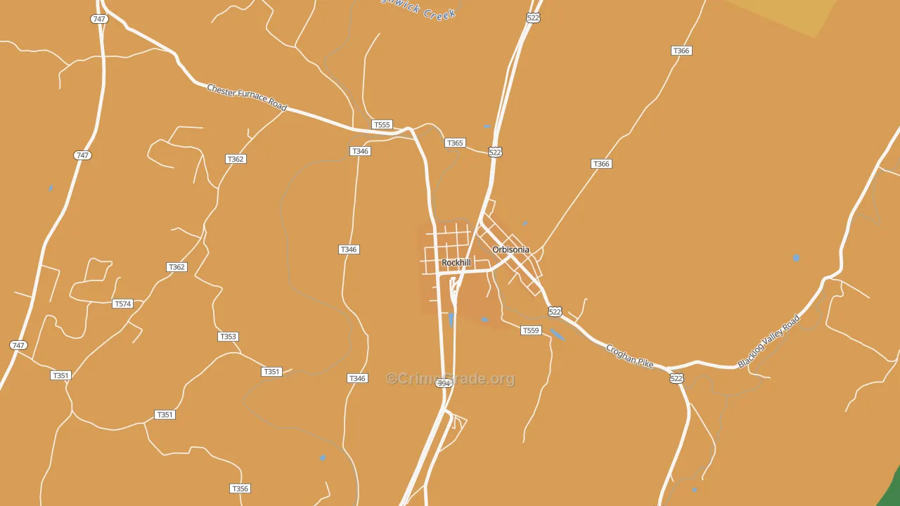 Rockhill, PA Map of Assault Rates