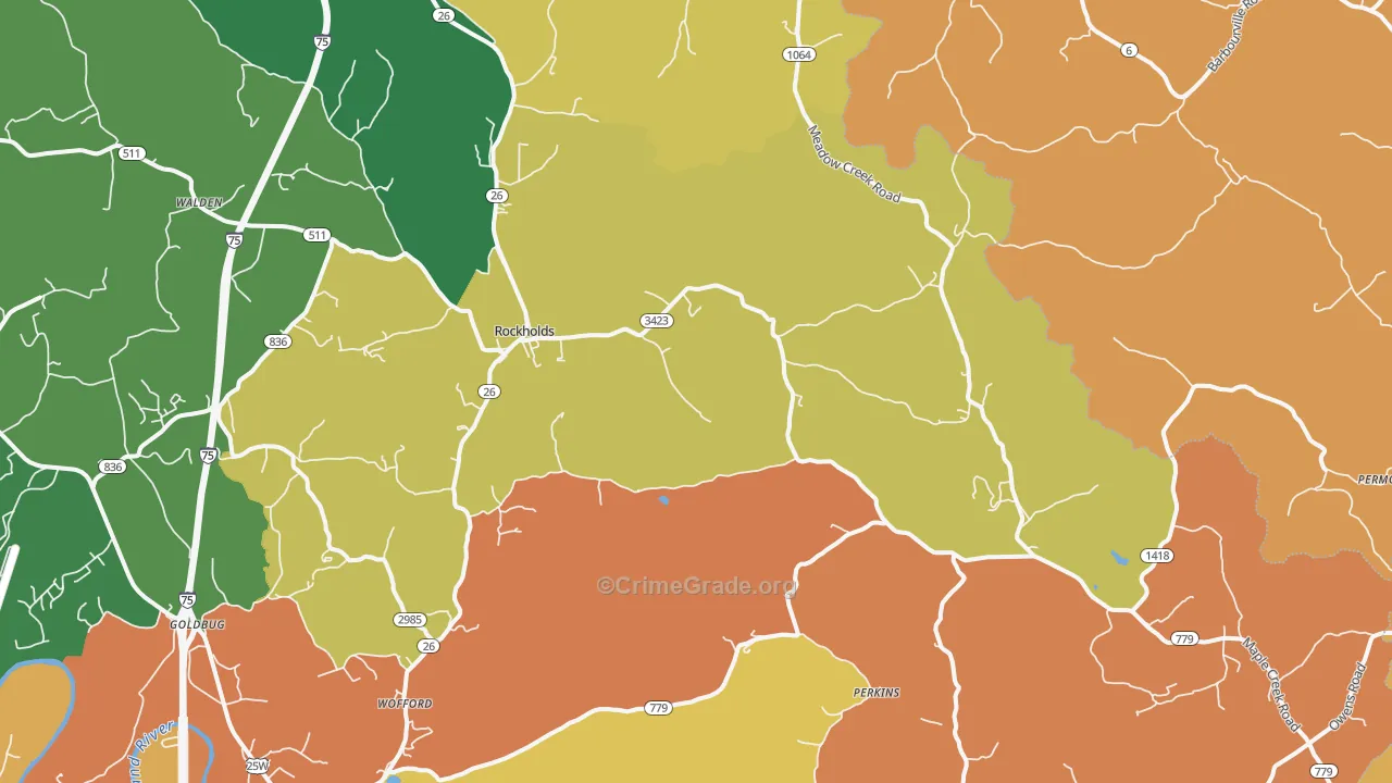 Rockholds, KY Map of Assault Rates