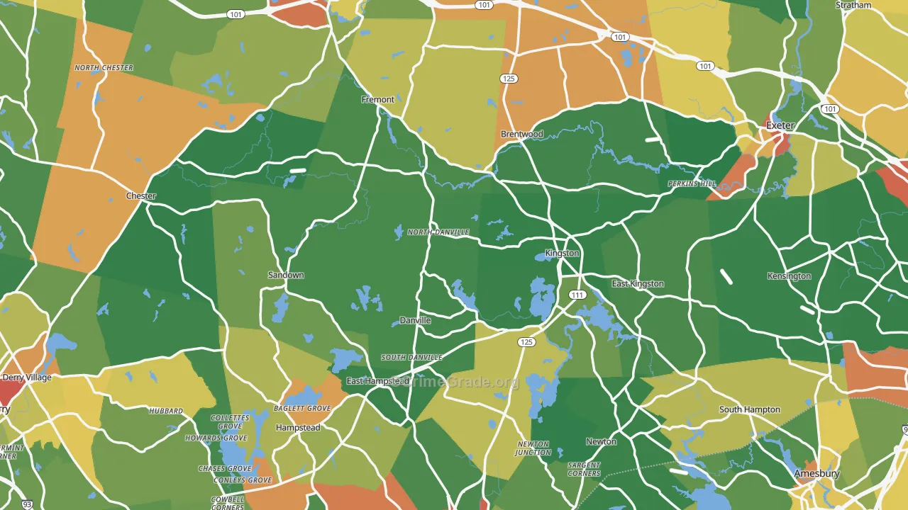 Rockingham County, NH Map of Assault Rates