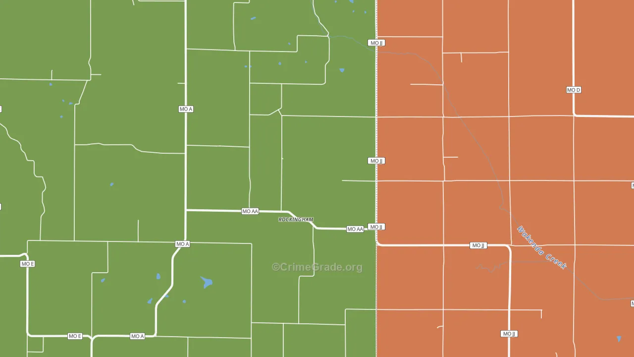 Rockingham, MO Map of Assault Rates