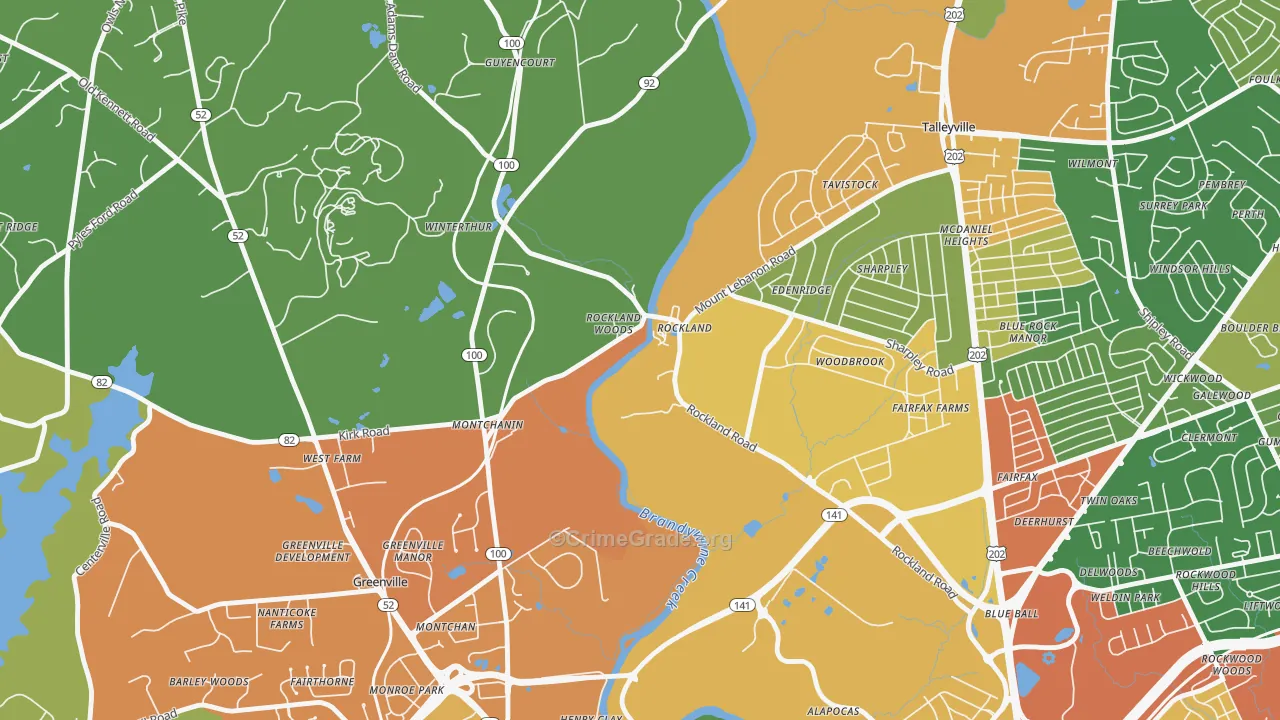 Rockland, DE Map of Assault Rates