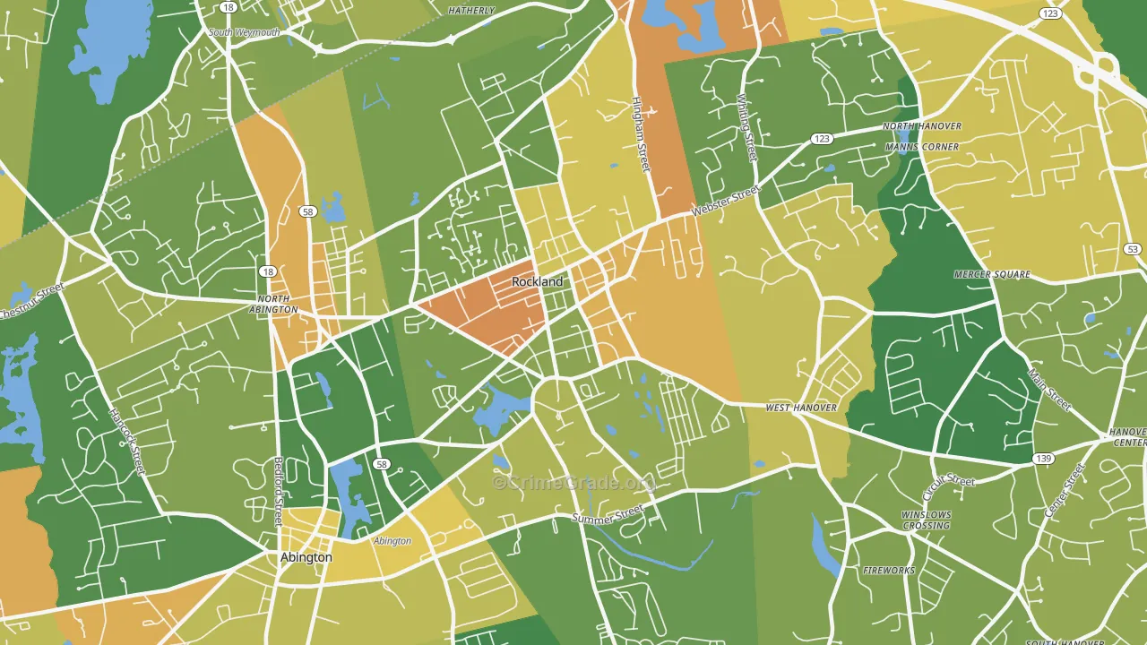 Rockland, MA Map of Assault Rates