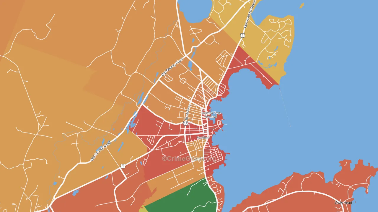Rockland, ME Map of Assault Rates