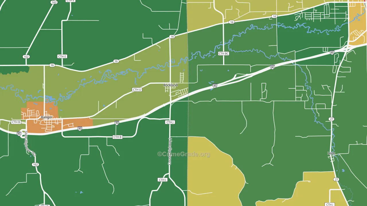 Rockland, WI Map of Assault Rates