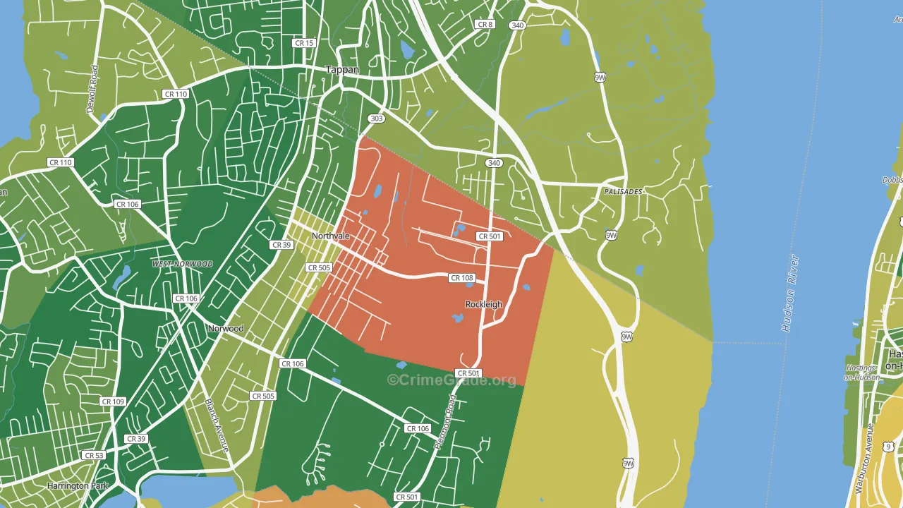 Rockleigh, NJ Map of Assault Rates