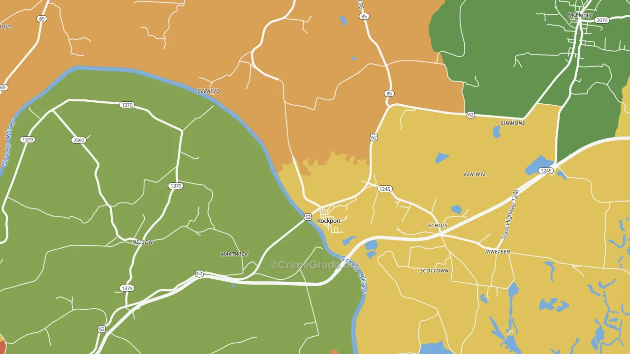 Rockport, KY Map of Assault Rates