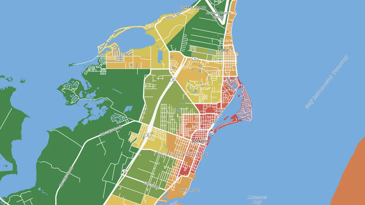 Rockport, TX Map of Assault Rates