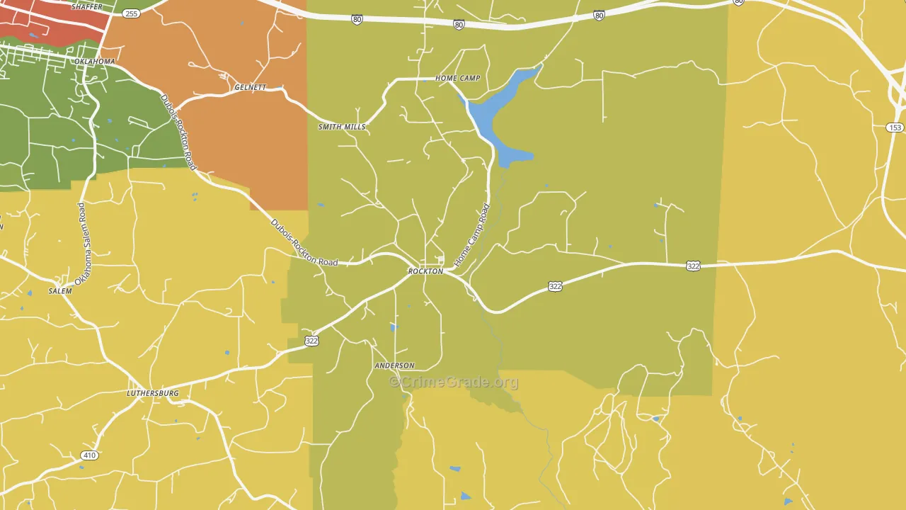 Rockton, PA Map of Assault Rates