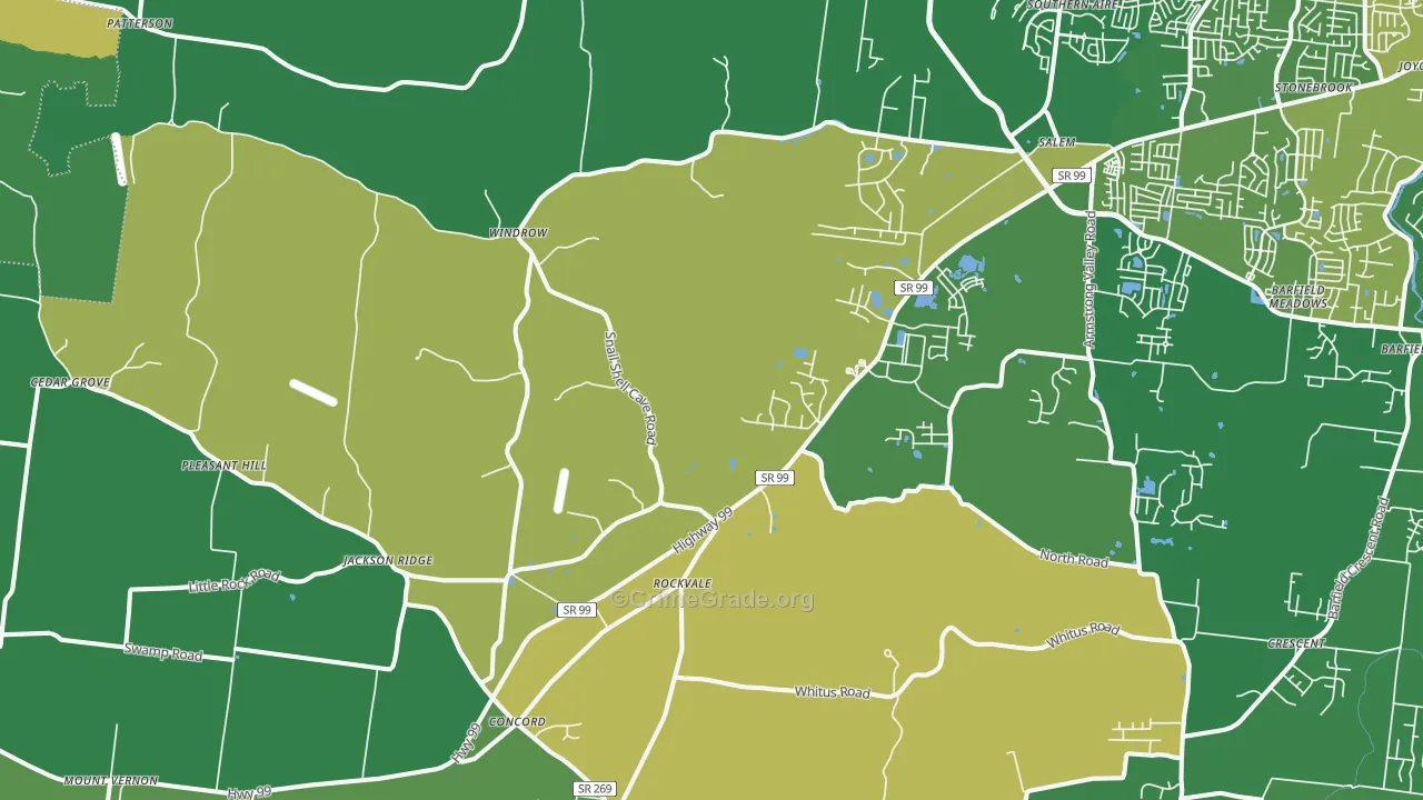 Rockvale, TN Map of Assault Rates