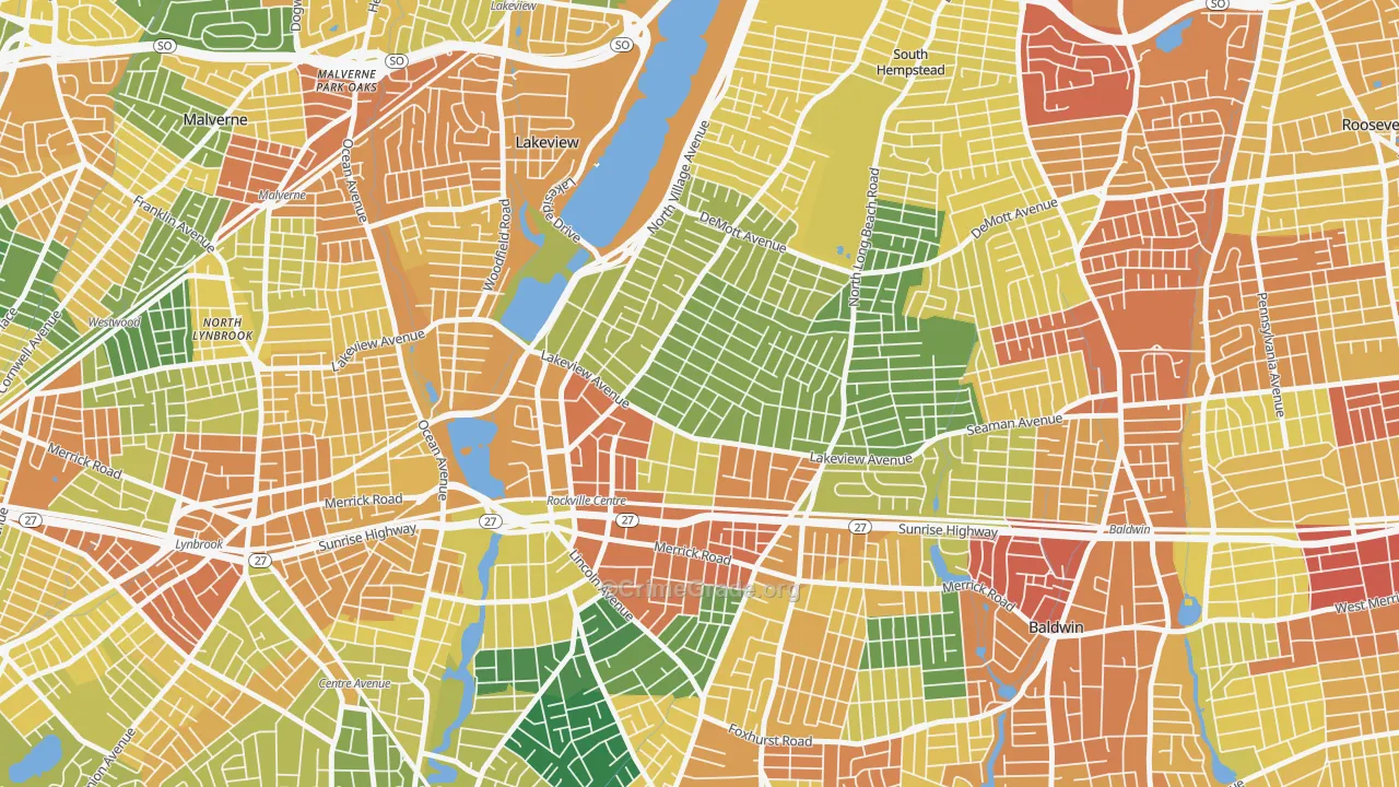 Rockville Centre, NY Map of Assault Rates