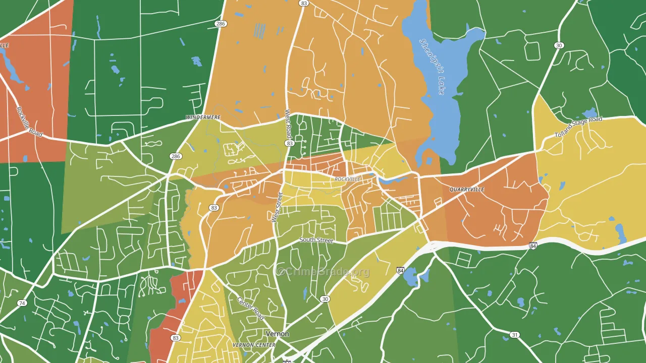 Rockville, CT Map of Assault Rates
