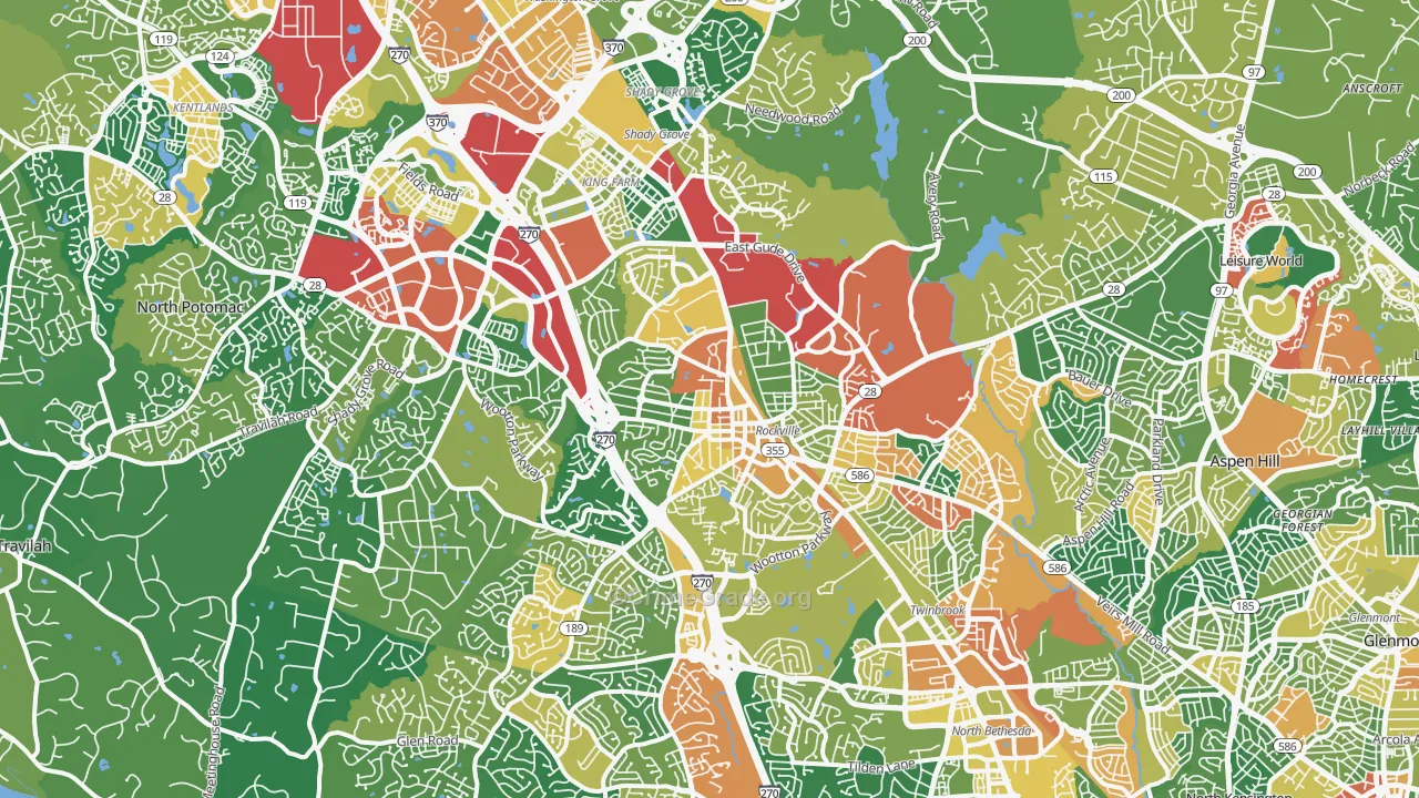 Rockville, MD Map of Assault Rates