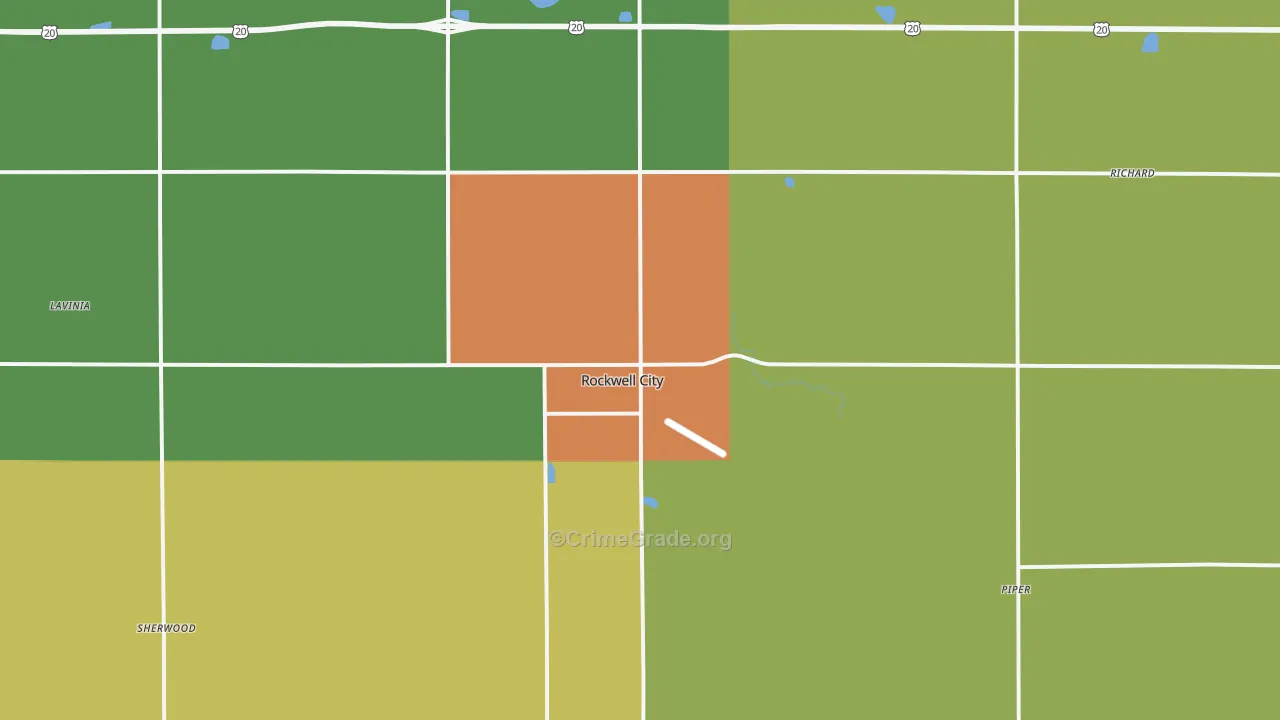 Rockwell City, IA Map of Assault Rates