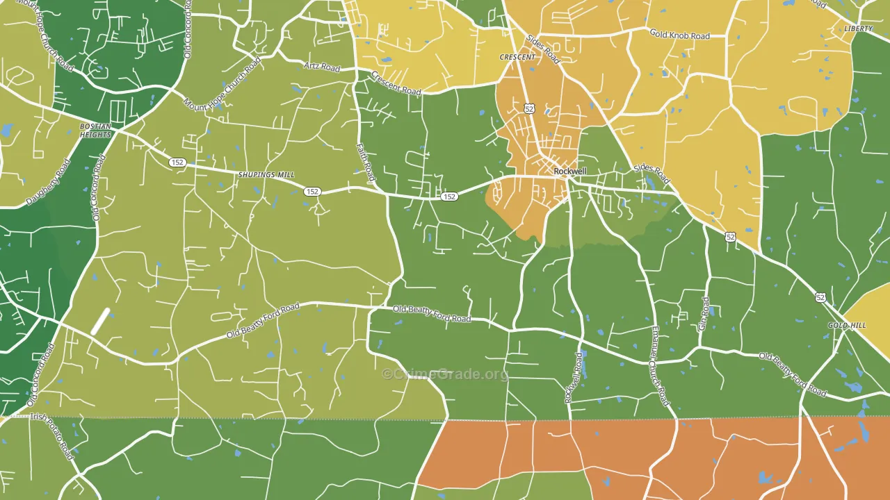 Rockwell, NC Map of Assault Rates
