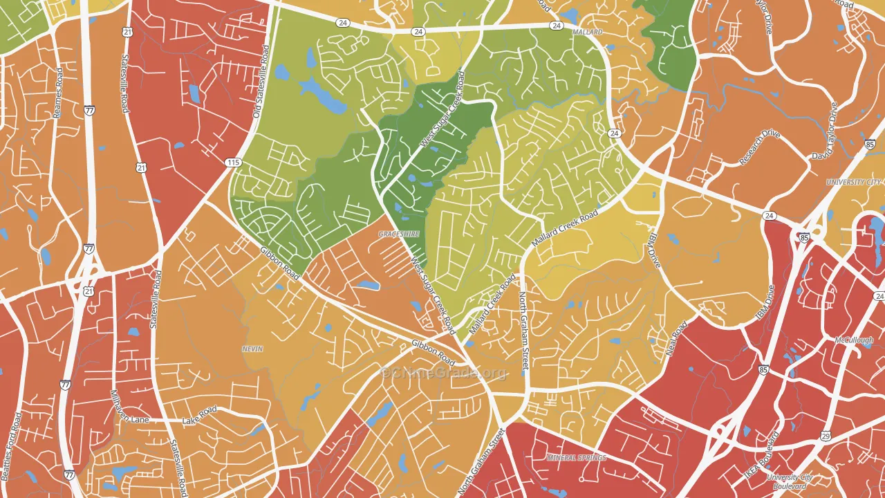 Rockwell Park-Hemphill Heights, Charlotte, NC Map of Assault Rates