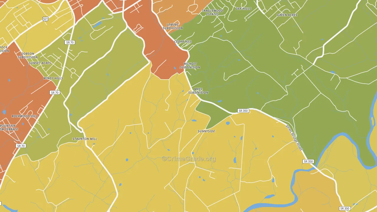 Rockwood Hill, TN Map of Assault Rates