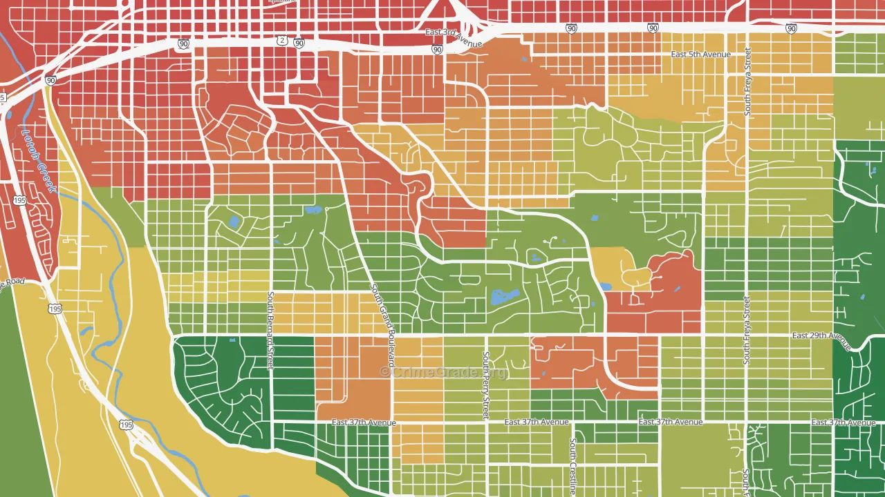 Rockwood, Spokane, WA Map of Assault Rates