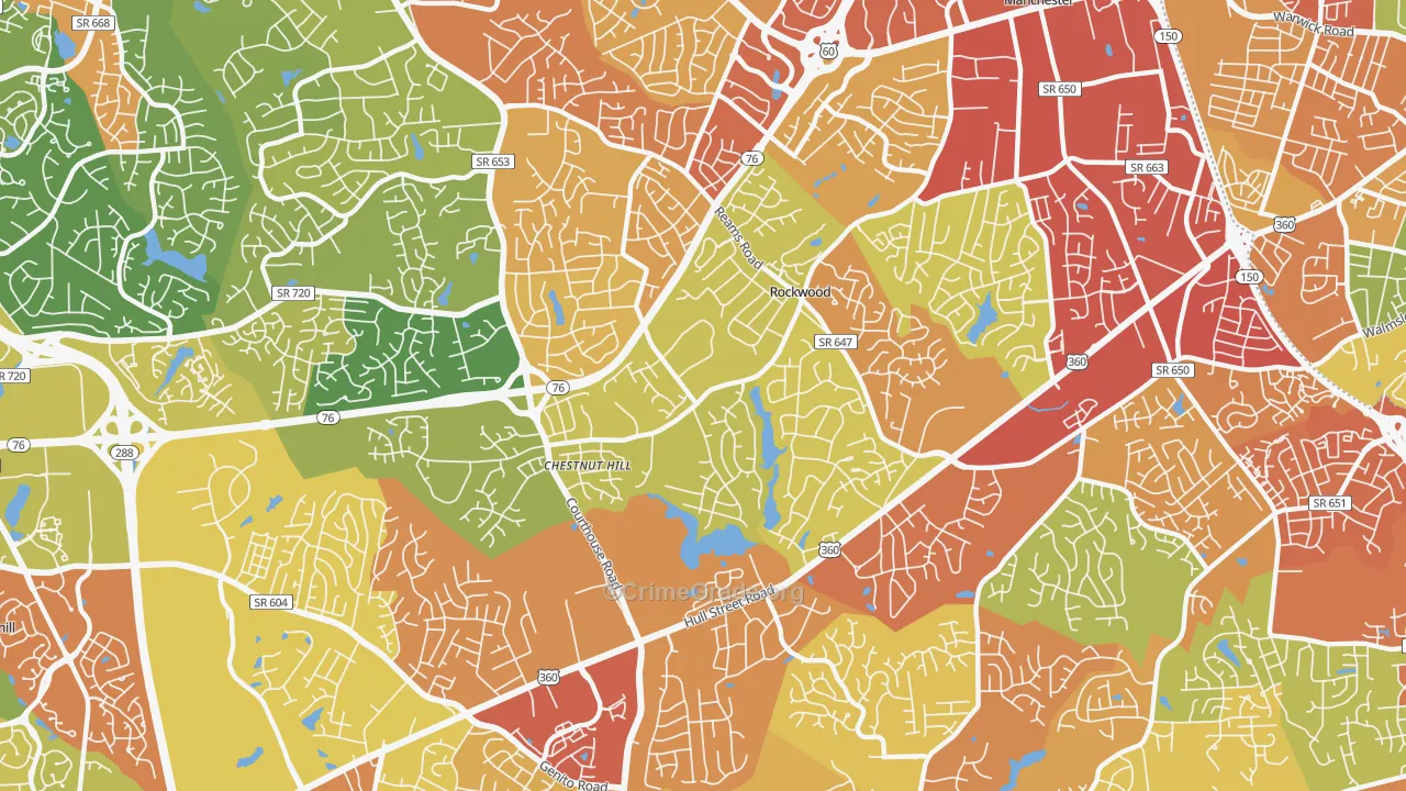 Rockwood, VA Map of Assault Rates