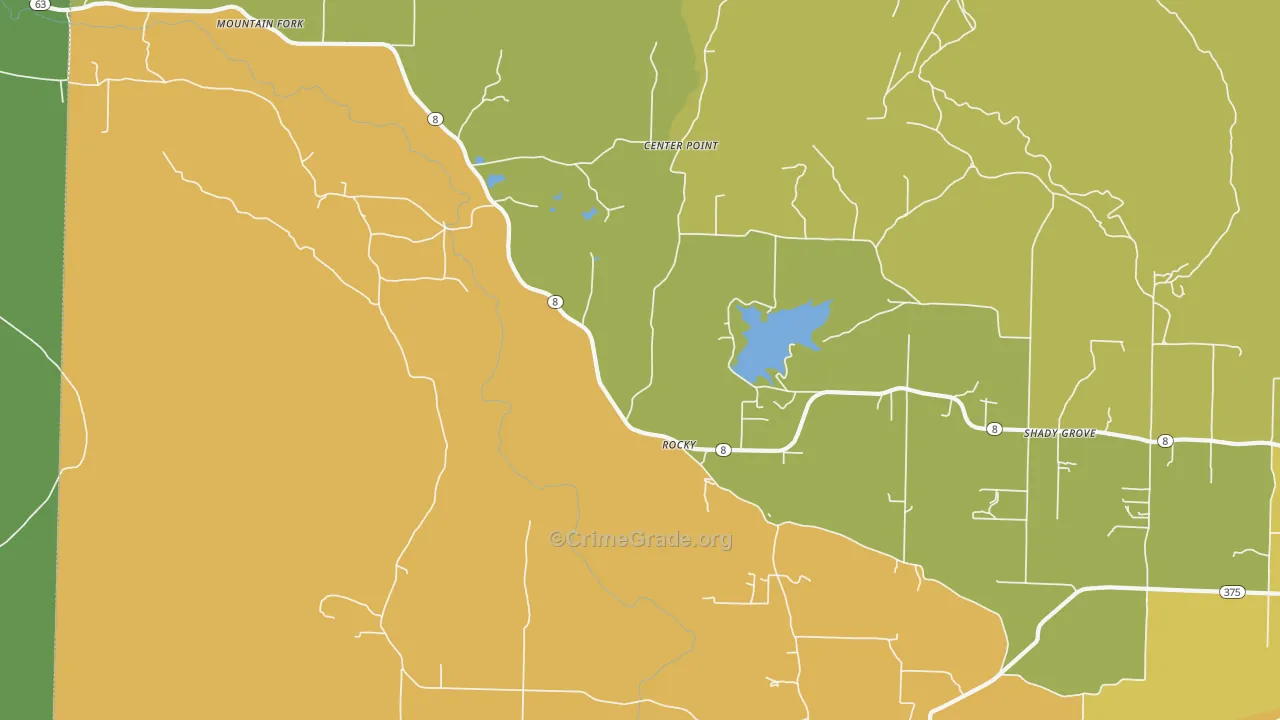 Rocky, AR Map of Assault Rates